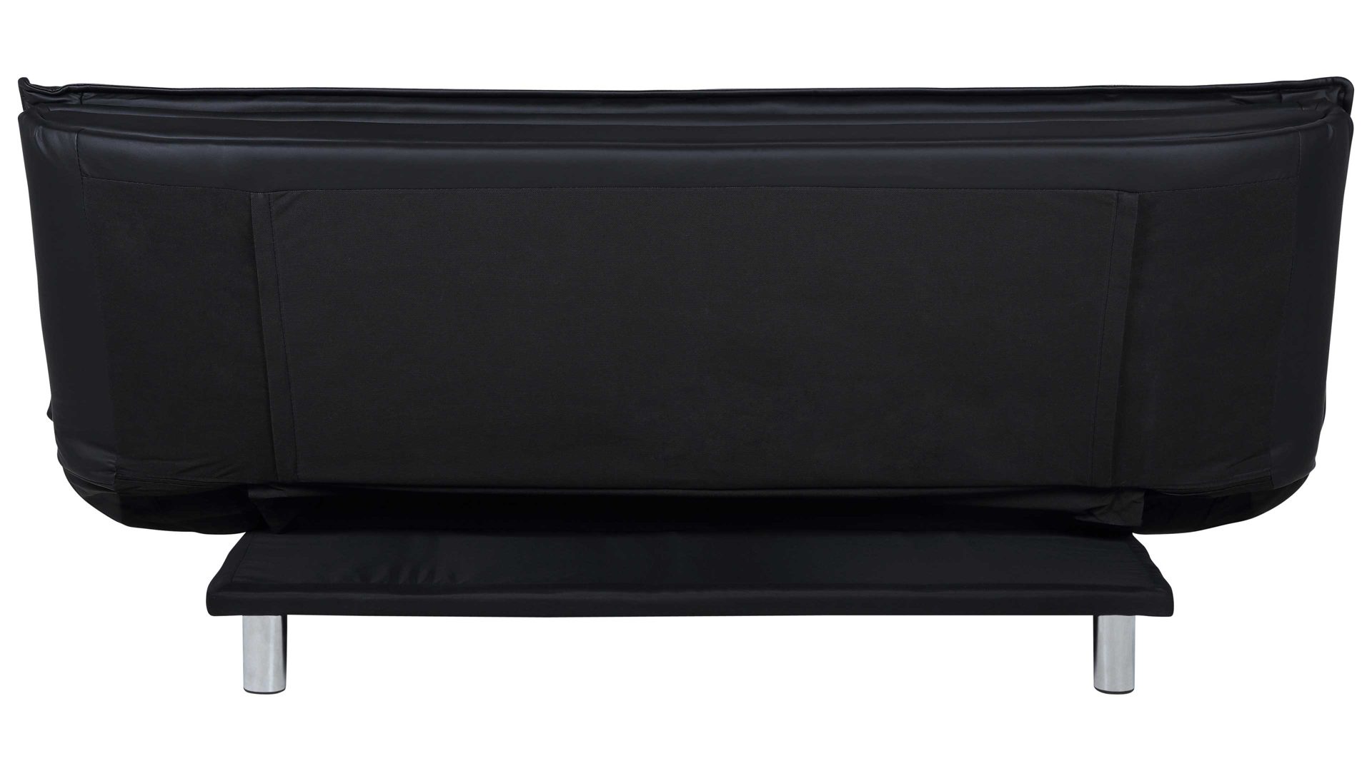 Schlafsofa Actona group aus Stoff in Schwarz Schlafsofa Faith - Schlafcouch als vielseitiges Polstermöbel schwarzes Kunstleder & Chromfüße