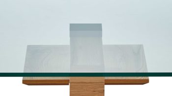 Couchtisch Venjakob aus Glas in Transparent VENJAKOB Couchtisch 4420 Klarglas & rustico hell geölte Eiche - ca. 115 x 70 cm