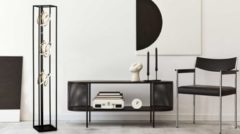 Stehleuchte Fh fischer & honsel aus Metall in Schwarz FH Stehleuchte Gisi Schwarz & Gold - Höhe ca. 130 cm