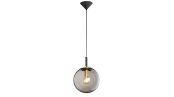 Pendelleuchte Fh fischer & honsel aus Glas in Dunkelgrau FH Hängelampe Dini Rauchglas – Durchmesser ca. 25 cm