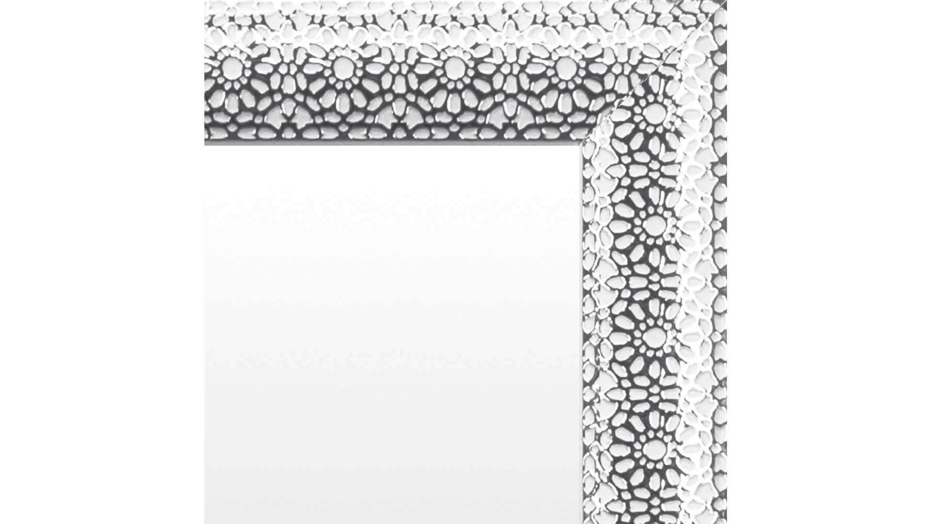 Wandspiegel Len-fra aus Spiegel Kunststoff in Silber LEN-FRA Wandspiegel Garderobenspiegel DUNKERQUE ca. 94 x 194 cm, Rahmen Blume silber weiss