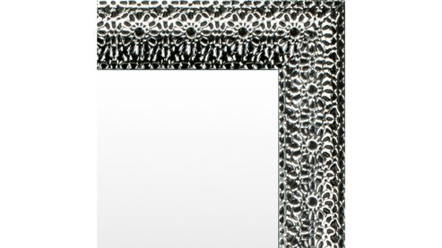 Wandspiegel Len-fra aus Spiegel Kunststoff in Silber Schwarz LEN-FRA Wandspiegel Garderobenspiegel DUNKERQUE 03 ca. 87 x 137 cm, Rahmen Blume silber schwarz