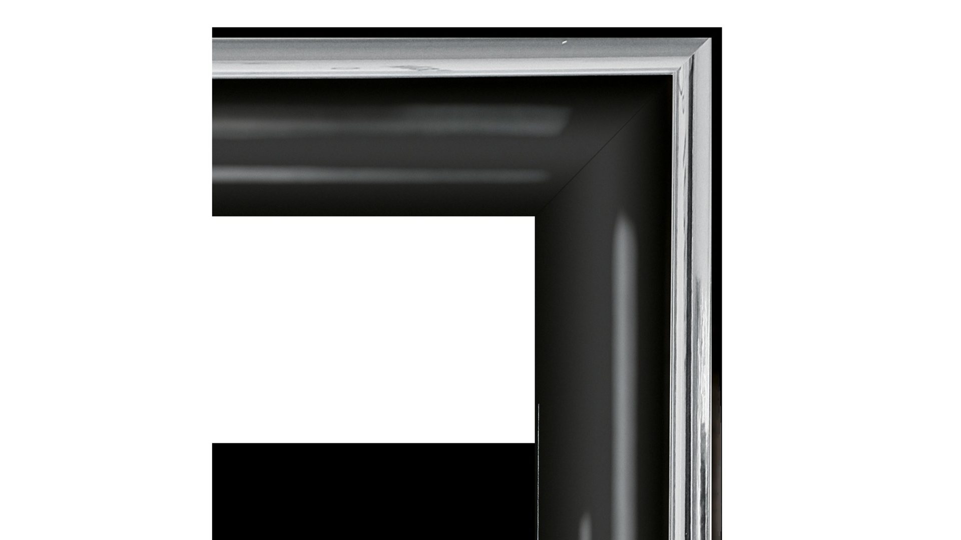 Wandspiegel Len-fra aus Kunststoff Holz MDF Spiegel in Schwarz Silber LEN-FRA Wandspiegel Garderobenspiegel TIARA Holzrahmen schwarz-silber - 50 x 100 cm