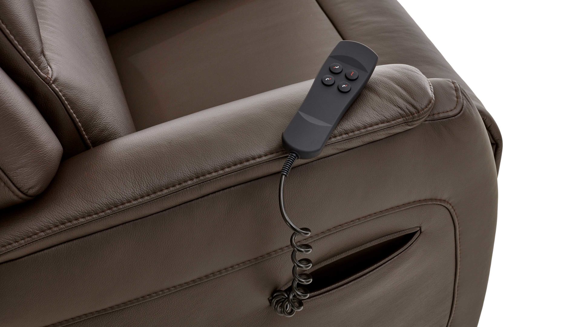 Fernsehsessel OrthoSedis aus Leder in Braun OrthoSedis OS-HU1111 - TV-Sessel A4 zwei Motoren - schokofarbenes Leder Torro