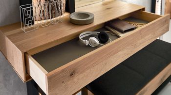 Regal Hartmann aus Holz in Holzfarben hartmann Garderobenprogramm Runa - Regalelement Rindenholz, Kerneiche & anthrazitfarbenes Metall