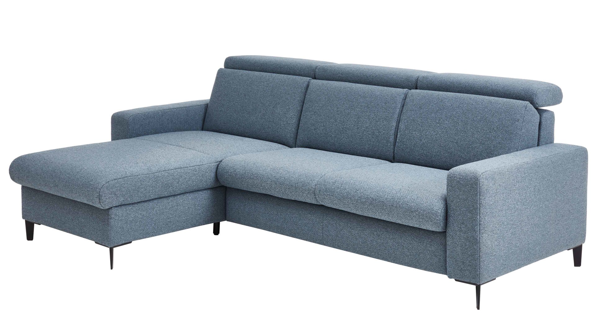 Ecksofa Poco | steinpol aus Stoff in Hellblau POCO Schlafsofa Westside Premium - Ecksofa mit Schlaffunktion blaugraues Flachgewebe Portofino, Breite ca. 262 cm