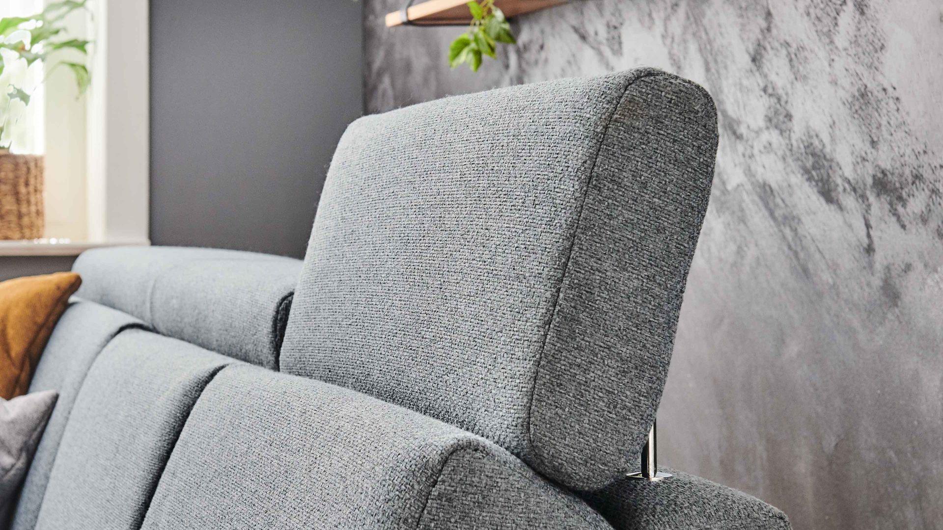 Ecksofa Poco | steinpol aus Stoff in Hellblau POCO Schlafsofa Westside Premium - Ecksofa mit Schlaffunktion blaugraues Flachgewebe Portofino, Breite ca. 262 cm