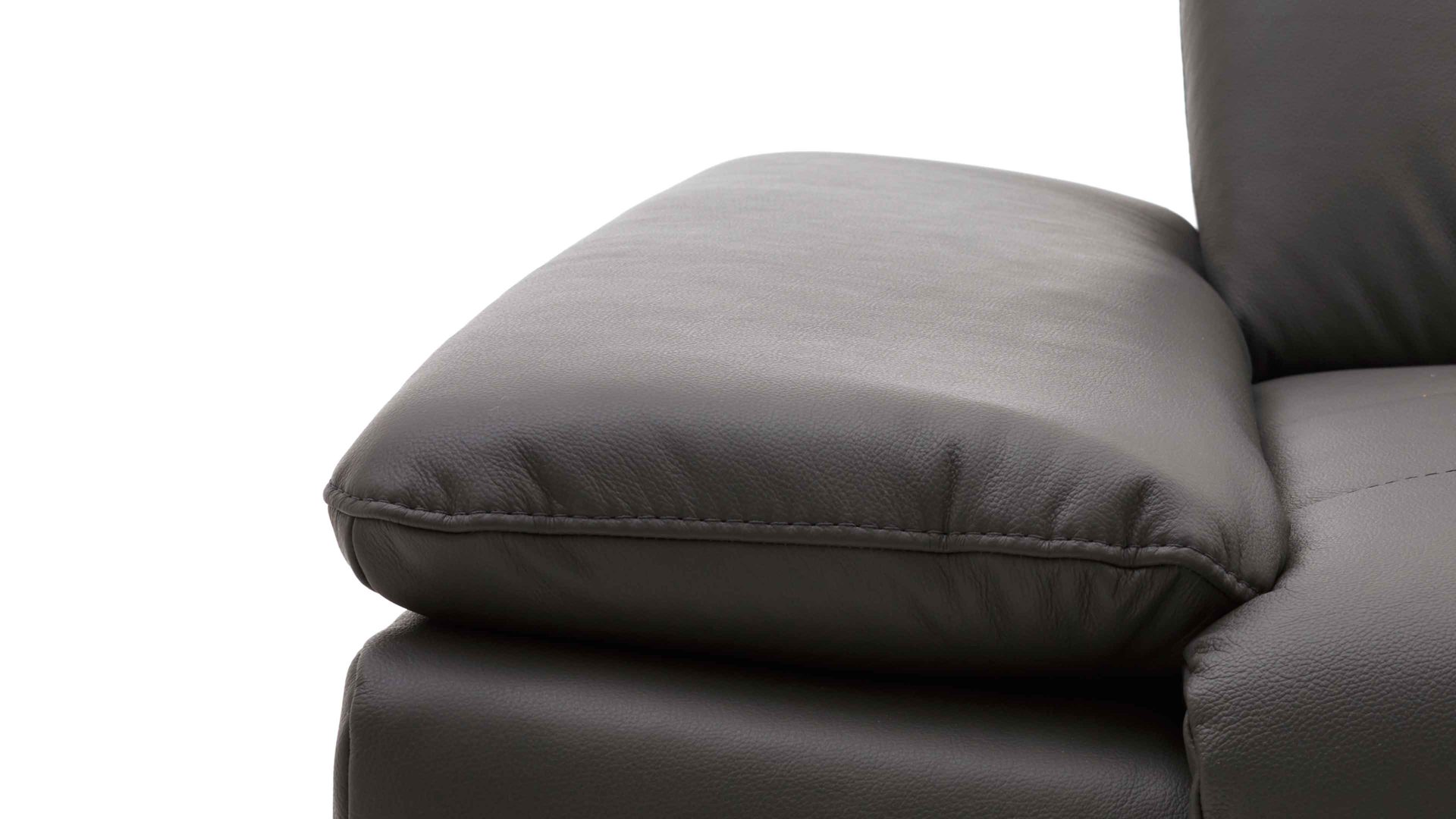 Ecksofa modulmaster aus Leder in Dunkelgrau Modulmaster MM-PN1078 - Ecksofa graues Leder Torro & glänzende Winkelfüße - Stellfläche ca. 283 x 211 cm