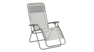 Gartenstuhl /-sessel Lafuma aus Metall Mikrofaser in Beige Grau Titan Lafuma Relaxsessel RT2 Liegestuhl LFM4026-9529 Stahlrohrgestell lackiert, Bezug Velio 9529 Brume