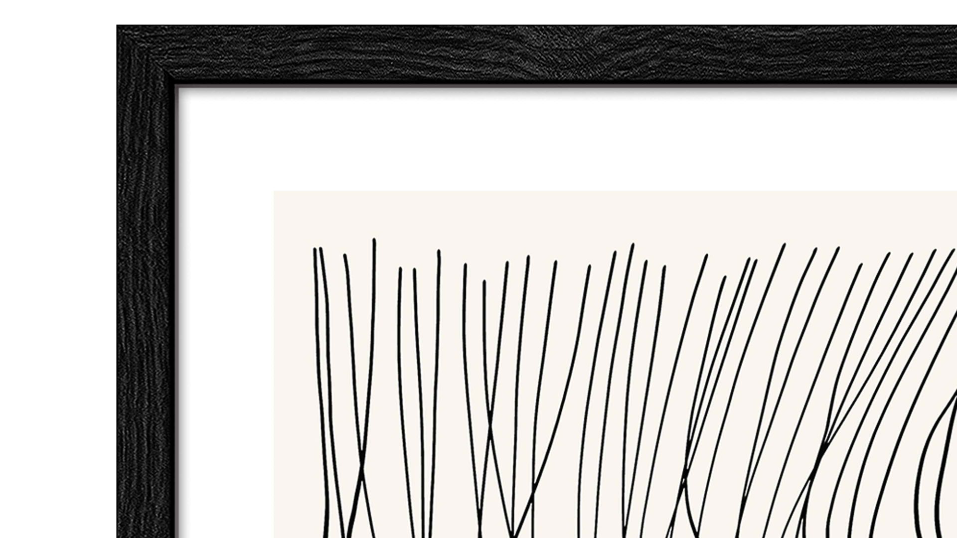 Kunstdruck Pro®art bilderpalette aus Karton / Papier / Pappe in Schwarz PRO®ART Kunstdruck Lines And Shapes XIII Schwarz & Weiß - ca. 30 x 40 cm