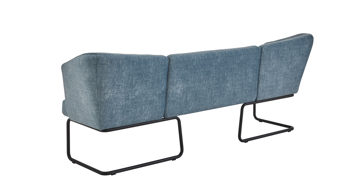 Polsterbank K+w polstermöbel aus Metall Stoff in Hellblau K+W Recamiere MIKKADO TUBE Bank, Sitzbank Stoff 0660-52 lightblue & schwarze Rundrohrkuve - Länge ca. 242 cm