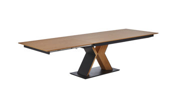 Esstisch K+w polstermöbel aus Metall Furnier Holz MDF in Holzfarben Schwarz K+W Esstisch MIKKADO TUBE Funktionstisch 200 - 300 cm Platte Asteiche natur furniert, Gestell Eiche-MDF schwarz, BxHxT: ca. 200-300x75x100 cm