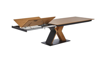 Esstisch K+w polstermöbel aus Metall Furnier Holz MDF in Holzfarben Schwarz K+W Esstisch MIKKADO TUBE Funktionstisch 200 - 300 cm Platte Asteiche natur furniert, Gestell Eiche-MDF schwarz, BxHxT: ca. 200-300x75x100 cm