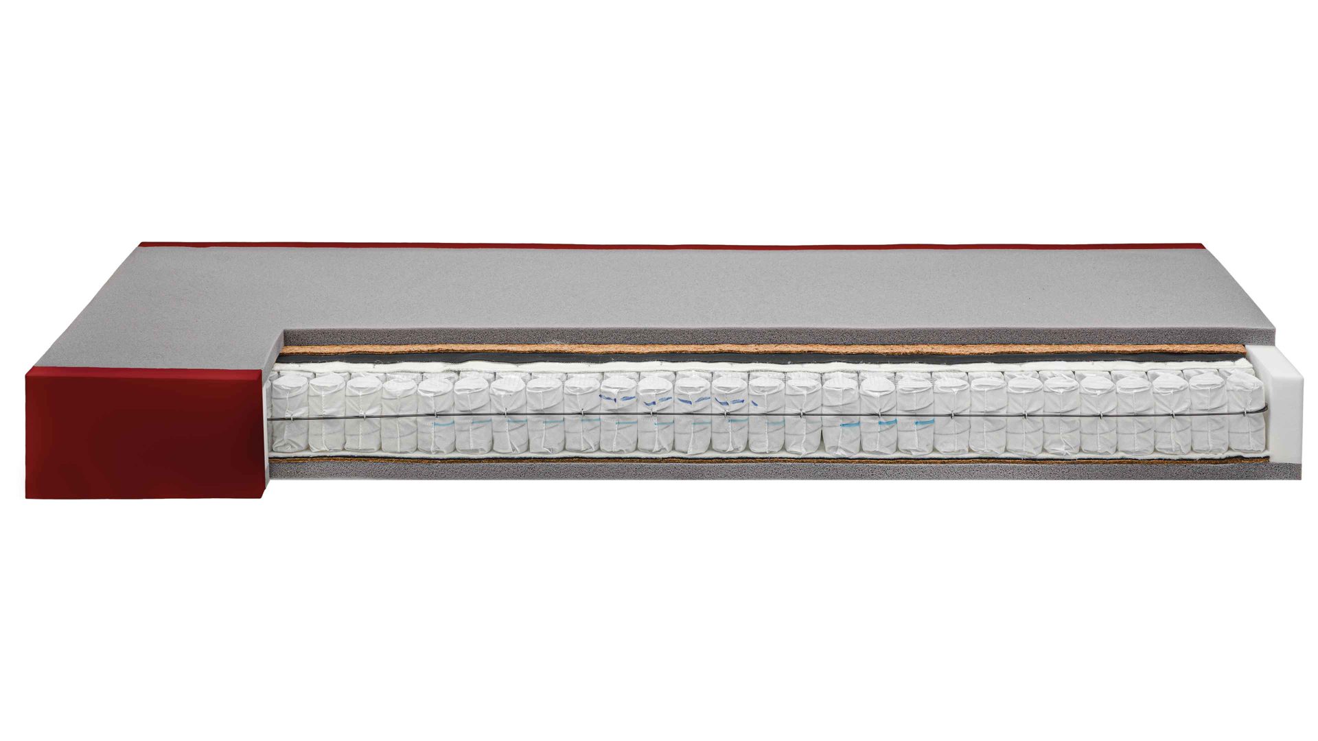 Federkernmatratze Interliving aus Stoff in Weiß Interliving Matratze Medikontur 1930 H5, Taschenfederkern – Liegefläche ca. 80 x 190 cm