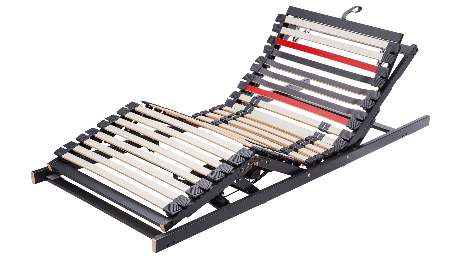 Lattenrost Interliving aus Holz in Anthrazit Interliving Lattenrost Serie 1950 - V6581 Kabel & zwei Motoren – Liegefläche ca. 90 x 220 cm