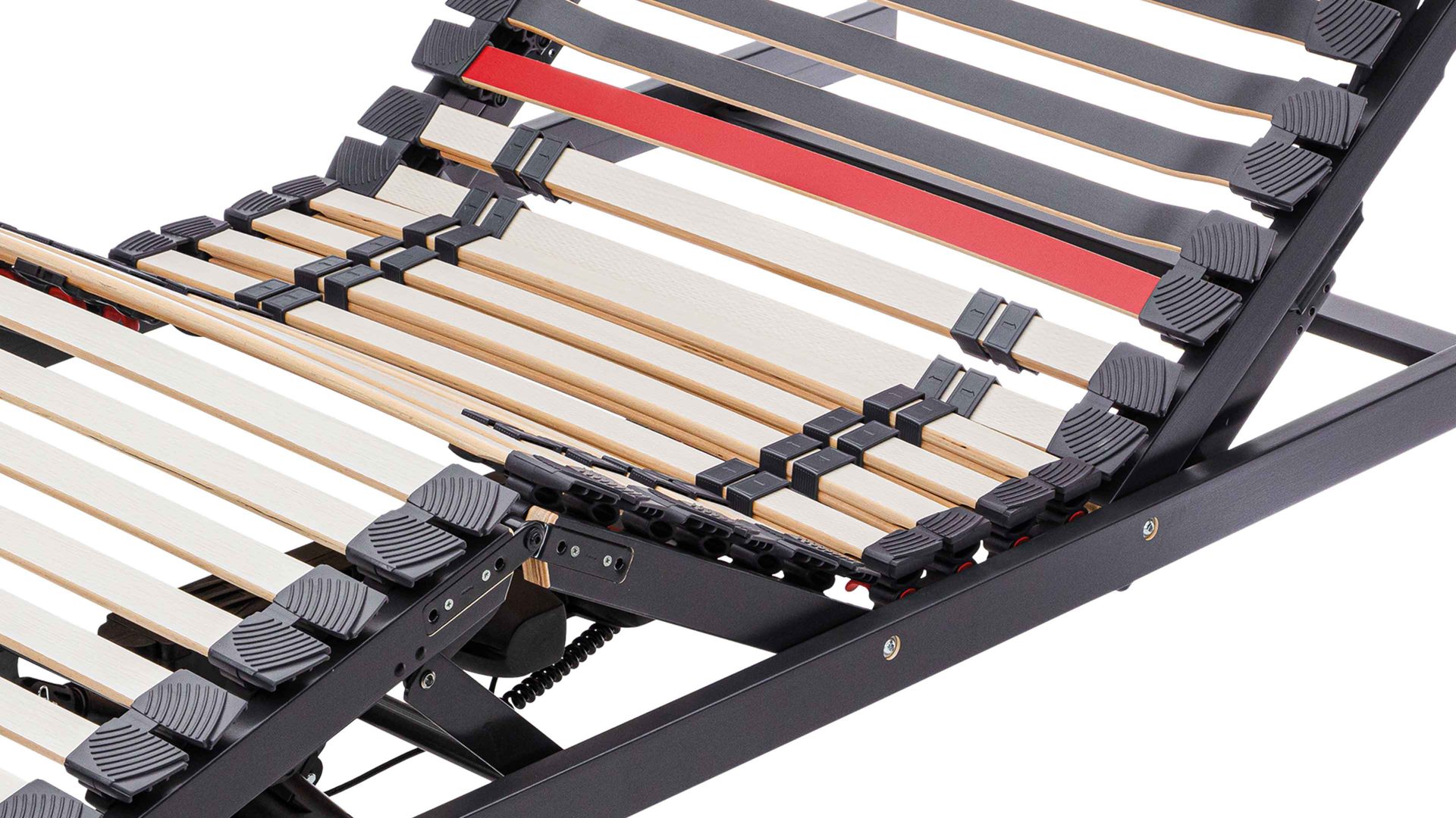 Lattenrost Interliving aus Holz in Anthrazit Interliving Lattenrost Serie1950 mit Funksteuerung Funk & drei Motoren – Liegefläche ca. 100 x 200 cm