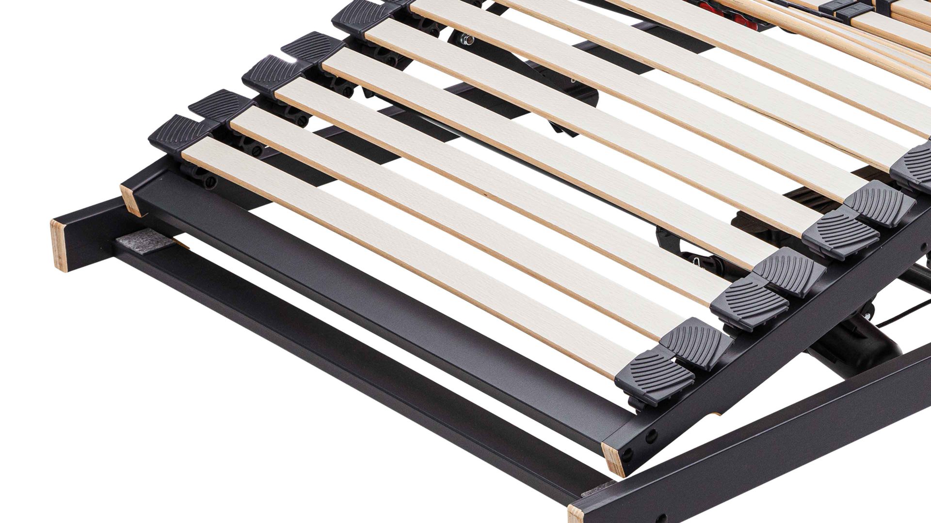 Lattenrost Interliving aus Holz in Anthrazit Interliving Lattenrost Serie 1950 mit Funksteuerung Funk & zwei Motoren – Liegefläche ca. 90 x 220 cm