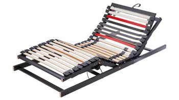 Lattenrost Interliving aus Holz in Anthrazit Interliving Lattenrost Serie 1950 - V6586 Funk & drei Motoren – Liegefläche ca. 100 x 200 cm