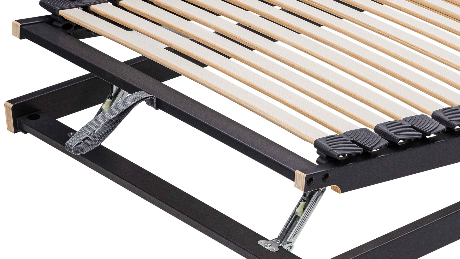 Lattenrost Interliving aus Holz in Anthrazit Interliving Lattenrost Serie 1950 mit manueller Verstellung manuell verstellbar – Liegefläche ca. 90 x 190 cm