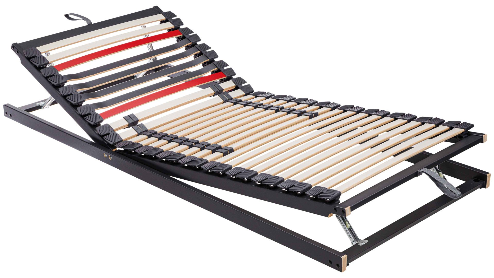 Lattenrost Interliving aus Holz in Anthrazit Interliving Lattenrost Serie 1950 mit Hebehilfe mit Hebehilfe manuell verstellbar – Liegefläche ca. 100 x 220 cm