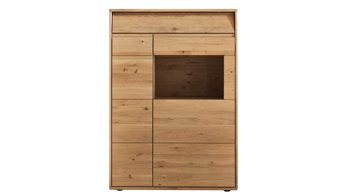 Highboard Decker aus Holz in Holzfarben Highboard biancofarbene Wildeiche – Breite ca. 95 cm