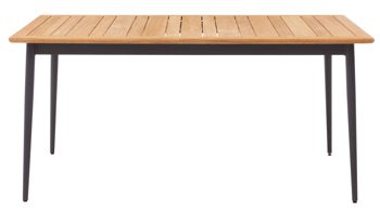 Gartentisch Interliving aus Holz in Holzfarben Interliving Gartenmöbel Serie 7001 – Tisch Teakholz & Aluminium - ca. 220 x 95 cm