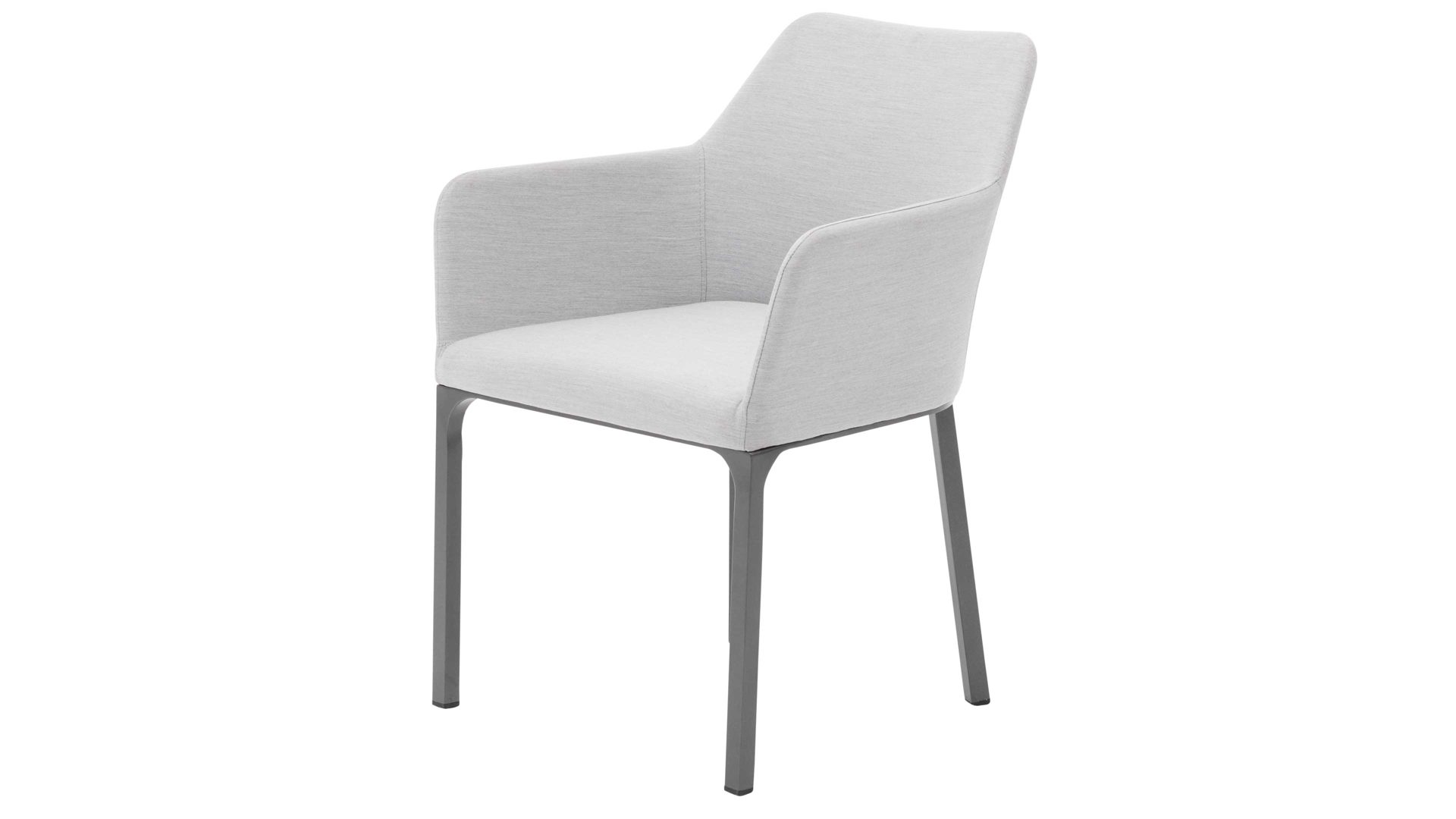 Gartenmöbel-Set Interliving aus Stoff in Grau Interliving Gartenmöbel Serie 7003 – Tischgruppe im Skandi Style hellgrauer Bezug Panama, HPL Beton & Aluminium