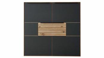 Highboard Decker aus Holz in Anthrazit Highboard anthrazitfarbene Glastüren – Breite ca. 122 cm