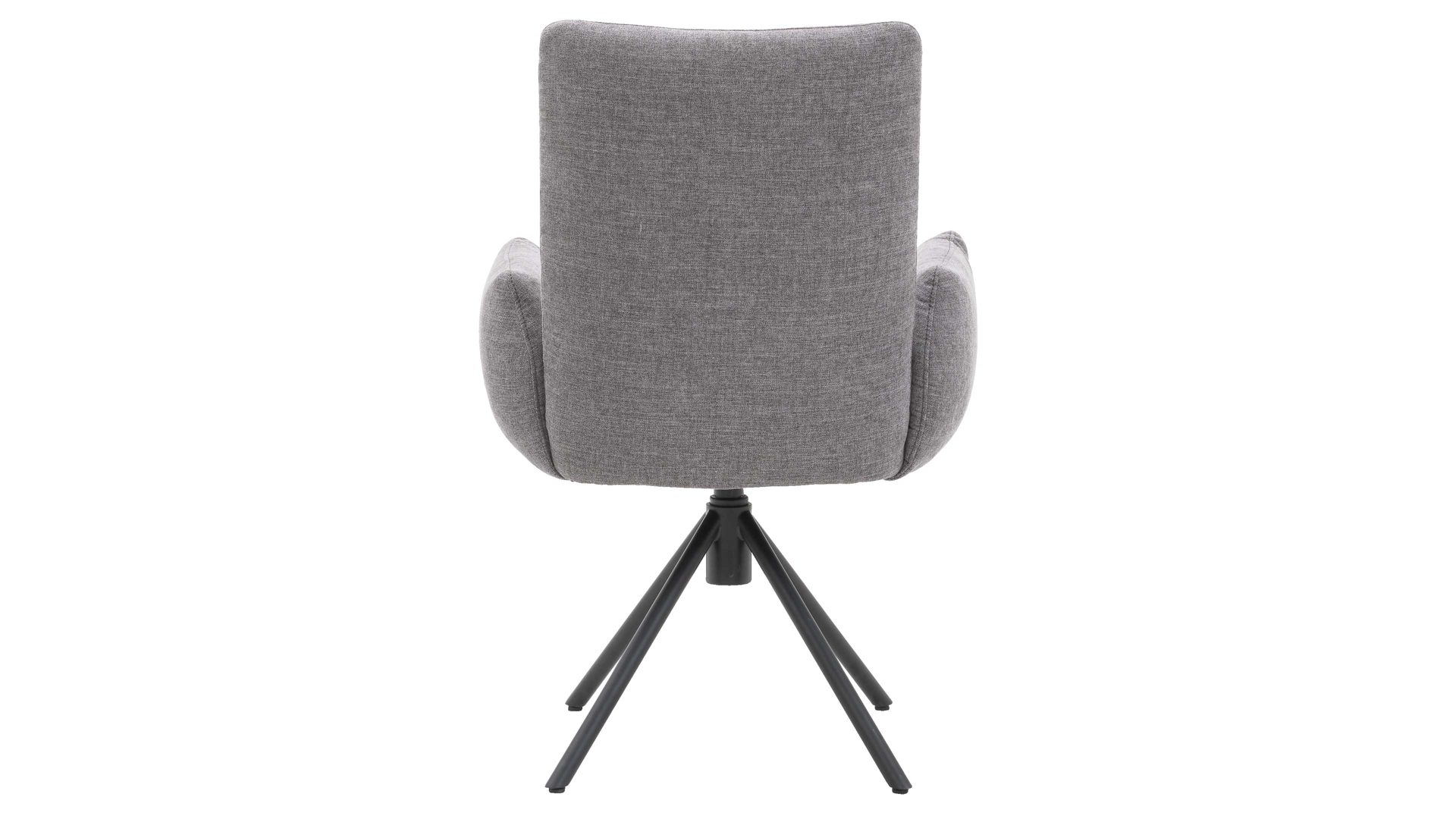 Polsterstuhl Interliving aus Stoff in Grau Interliving Esszimmer Serie 5504 - Armlehnstuhl 37 grauer Bezug Concrete DCT 99 & schwarzer Drehfuß S 349