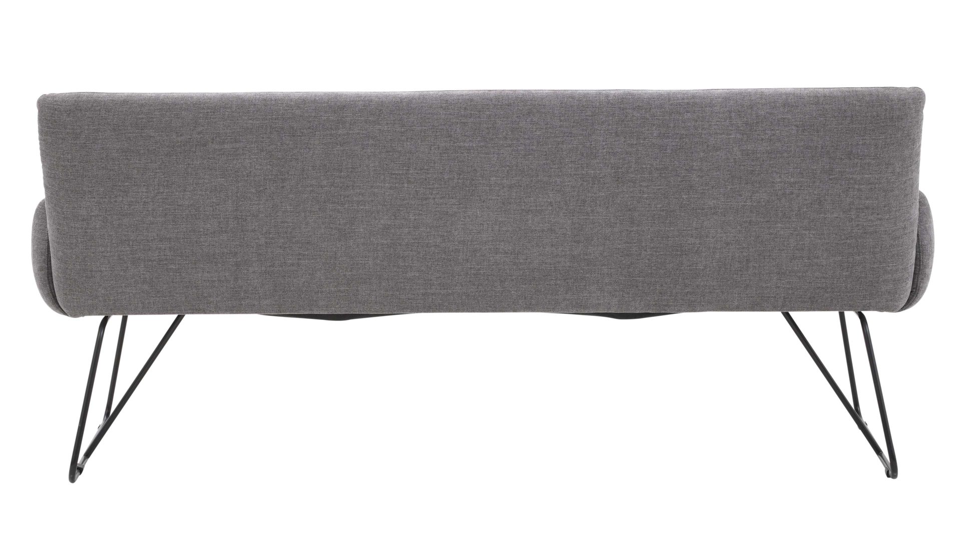 Polsterbank Interliving aus Stoff in Grau Interliving Esszimmer Serie 5504 - Polsterbank grauer Bezug Concrete DCT 99 & schwarzes Kufengestell S 346 - Länge ca. 218 cm