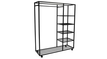 Rollgarderobe M2 kollektion aus Metall in Schwarz Kleiderständer Andorra 2 schwarz - Breite ca. 110 cm