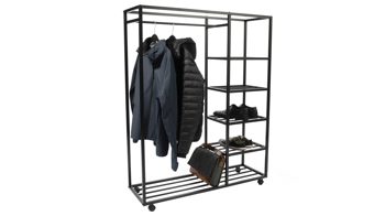 Rollgarderobe M2 kollektion aus Metall in Schwarz Kleiderständer Andorra 2 schwarz - Breite ca. 110 cm