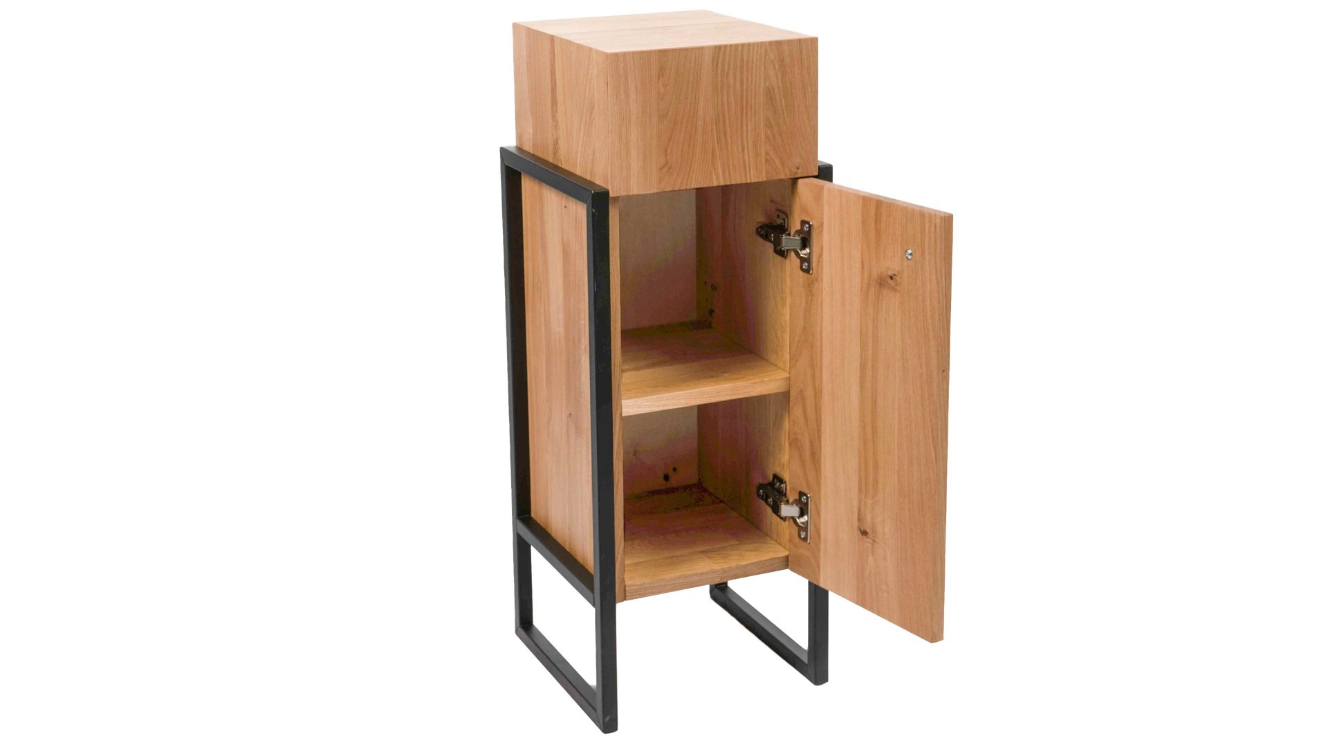 Kommode M2 kollektion aus Holz in Holzfarben Kommode Bolzano 3 Wildeiche & schwarzes Metallgestell