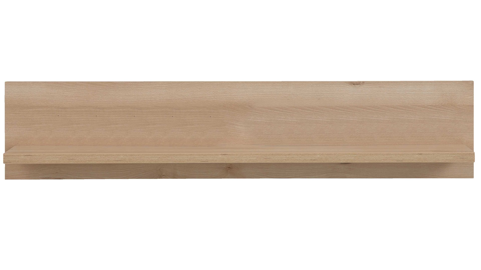 Wandregal Interliving aus Holz in Holzfarben Hell Interliving Wohnzimmer Serie 2110 - Wandregal PAZ.120 Naturbuche - Länge ca. 120 cm