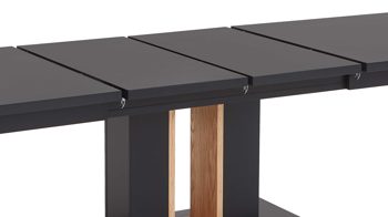 Auszugtisch Mca furniture aus Holz in Schwarz Wohnmöbelserie Messina - Auszugtisch Schwarzgrau & Risseiche - ca. 180 - 280 x 100 cm