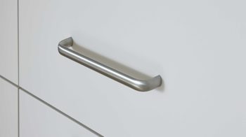 Einbauküche WERT KÜCHE® aus Holz in Weiß WERT KÜCHE® Nova - Hauswirtschaftsraumlösung Muschelweiß - Stellfäche ca. 195 x 258 cm