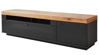 Lowboard Mca furniture aus Holz in Schwarz Lowboard Schwarzgrau & Eiche, Breite ca. 210 cm
