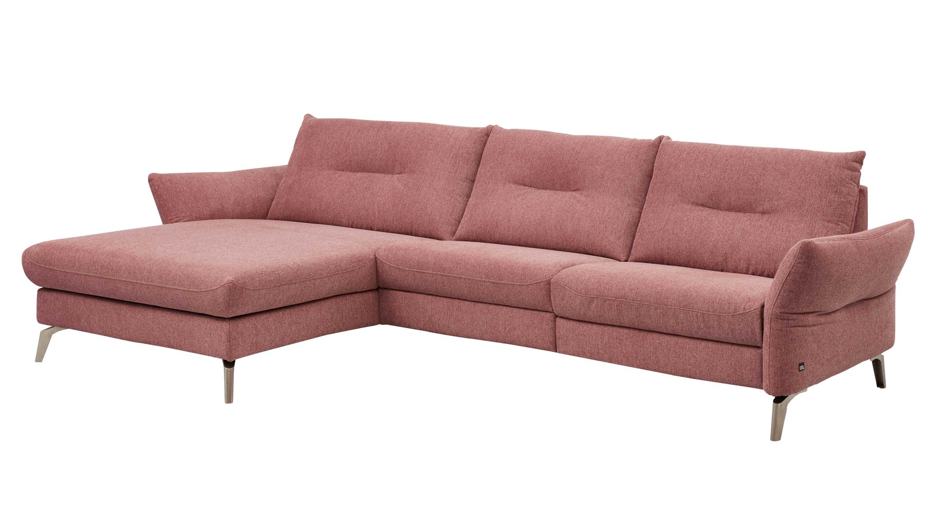 Ecksofa Interliving aus Stoff in Pink Interliving Sofa Serie 4400 - Ecksofa pastellvioletter Bezug GCP 8 - Stellfläche ca. 167 x 296 cm