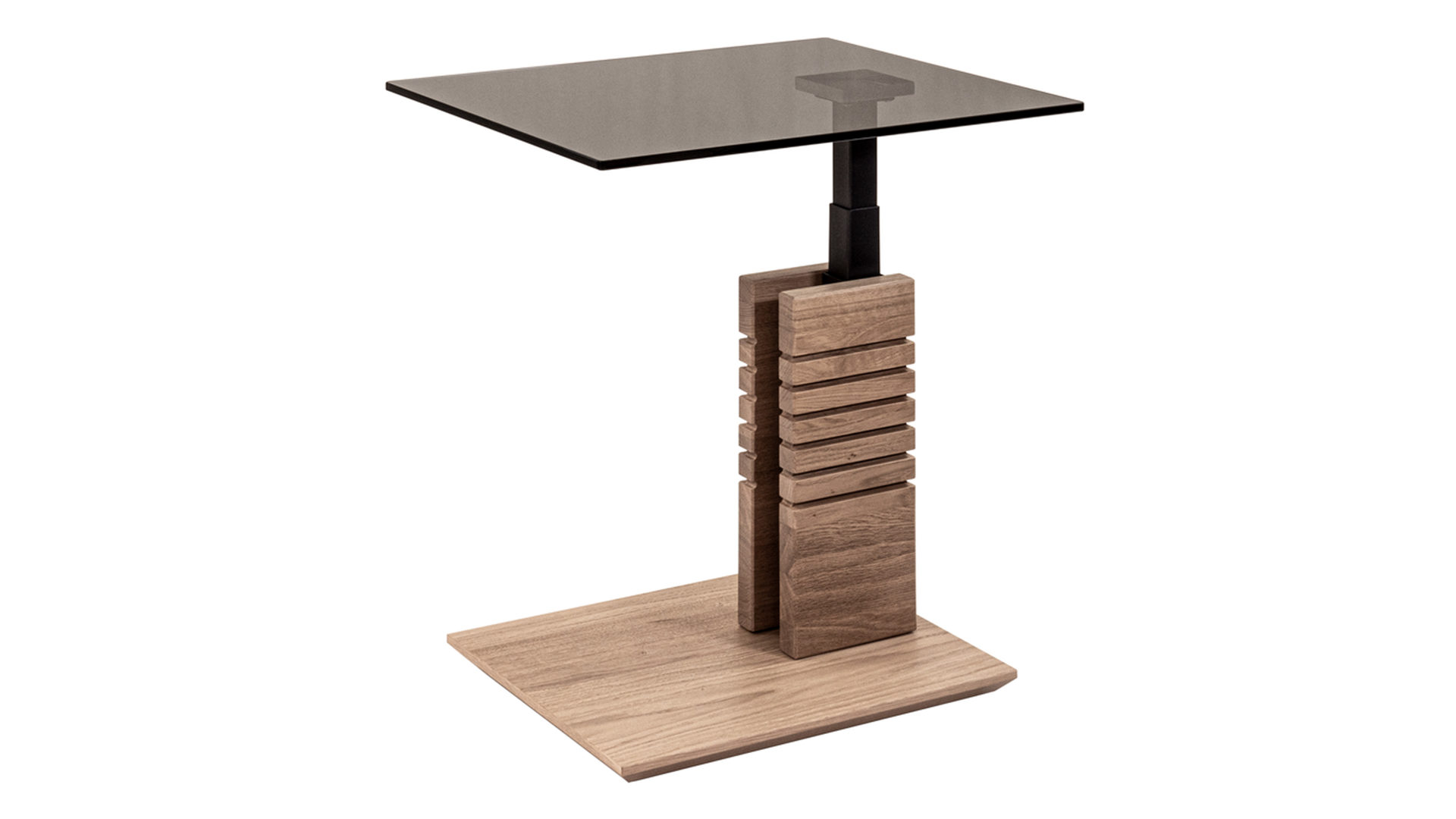 Couchtisch Vierhaus aus Glas in Grau vierhaus Couchtisch 5653-GPA-EBI graues Parsolglas & Wildeiche bianco - ca. 55 x 47 cm