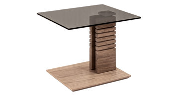 Couchtisch Vierhaus aus Glas in Grau vierhaus Couchtisch 5653-GPA-EBI graues Parsolglas & Wildeiche bianco - ca. 55 x 47 cm