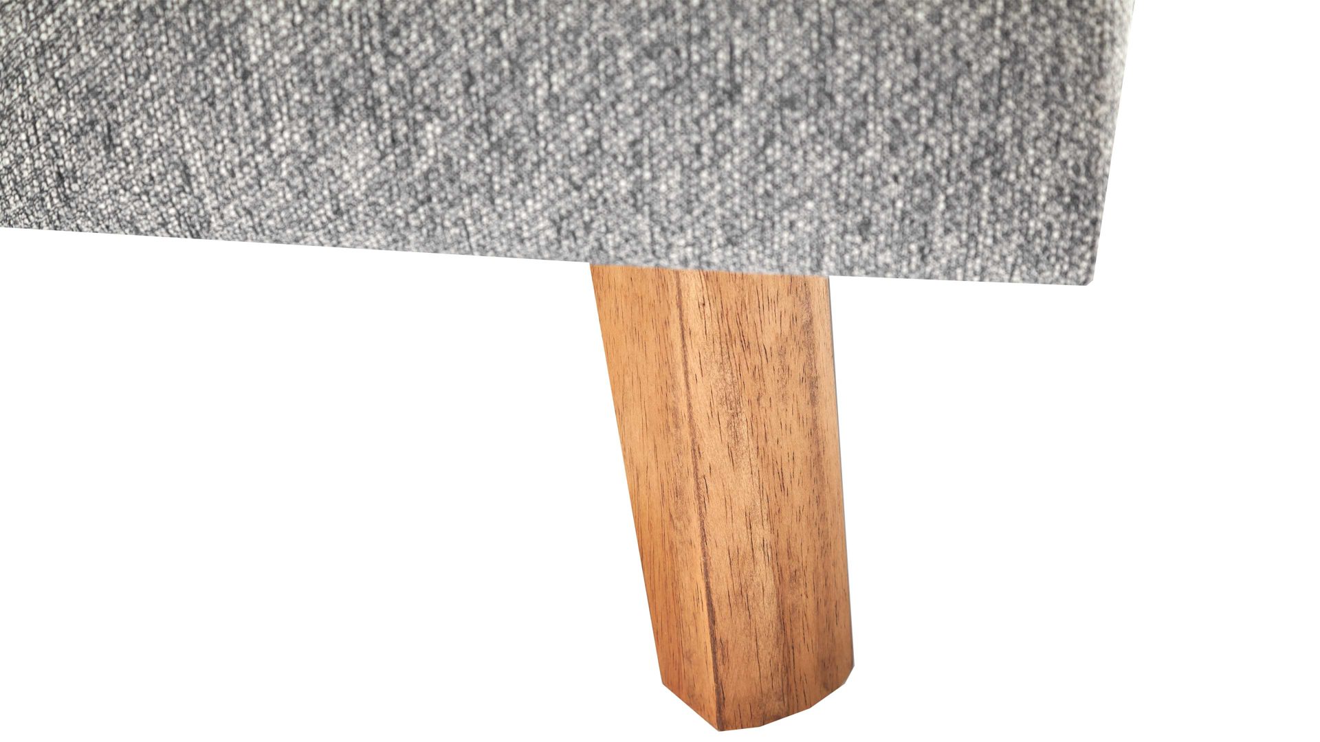 Bettgestell Meise.möbel aus Stoff in Grau Polsterbettgestell Frieda grauer Bezug Stelar 92 & eichefarbene Holzfüße - Liegefläche ca. 180 x 200 cm