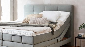 Boxspringbett comfortmaster besser sitzen, liegen, leben aus Stoff in Hellgrün Comfortmaster Boxspringbett Karat Comfort 5.1 jadefarbener Bezug Gavin 21 - Liegefläche ca. 180 x 200 cm