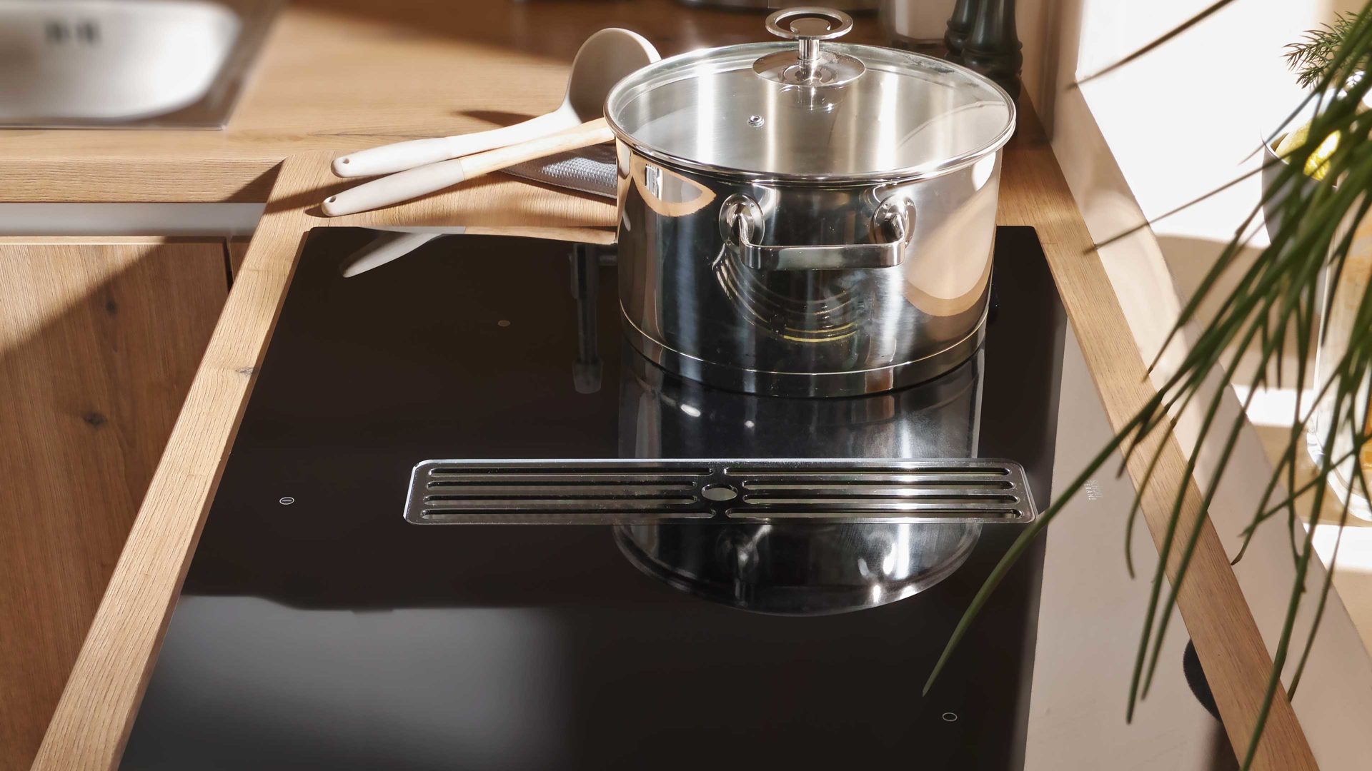 Einbauküche Express küchen aus Holz in Weiß EXPRESS KÜCHEN Einbauküche Star mit Einbaugeräten Weiß & Eiche astig - Stellfläche ca. 293 x 160 cm