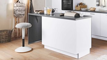 Einbauküche Express küchen aus Holz in Weiß EXPRESS KÜCHEN Einbauküche Clean mit IGNIS Einbaugeräten Mattweiß & Stahl Dunkel - zweizeilig