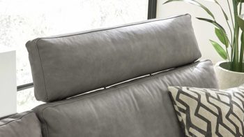 Kopfstütze Interliving aus Leder in Hellgrau Interliving Sofa Serie 4004 - Kopfstütze U70K hellgraues LongLife-Leder Z69-22 - Breite ca. 60 cm