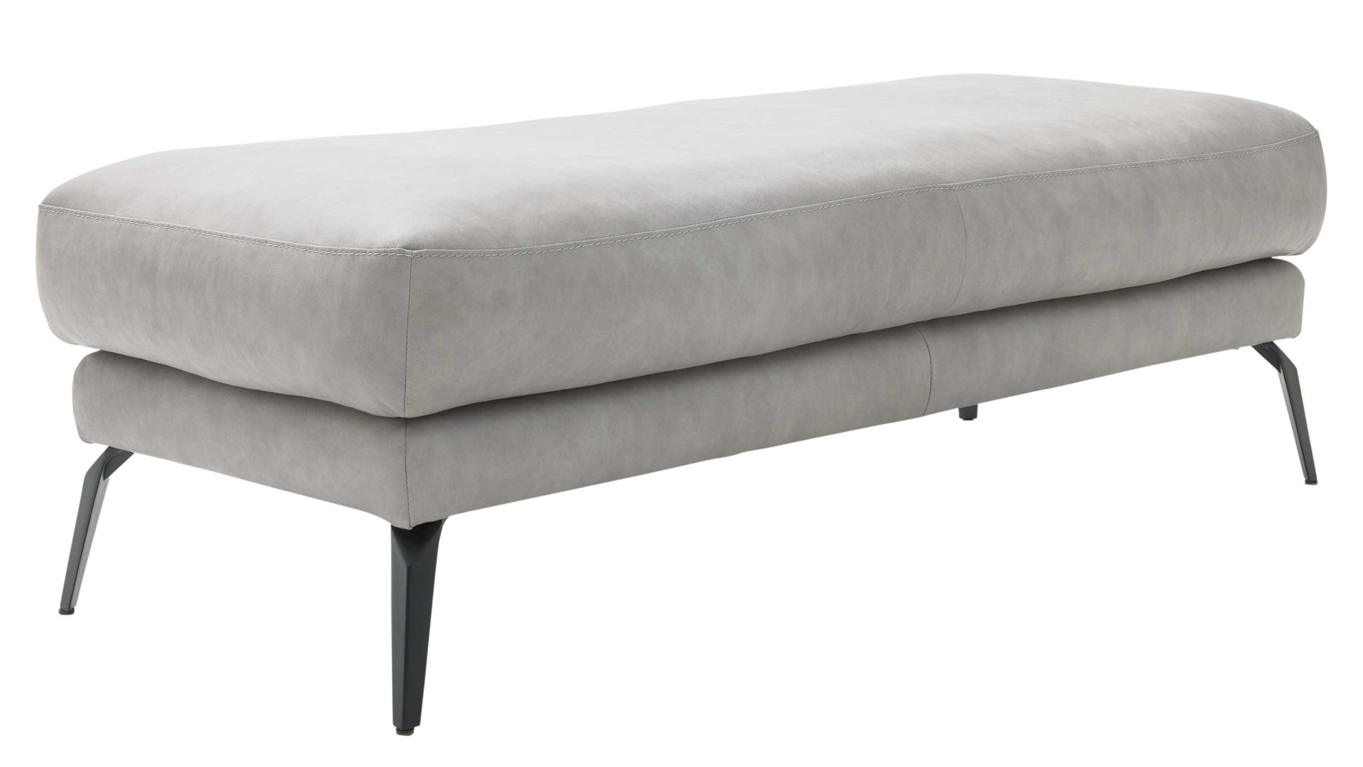 Polsterhocker Interliving aus Leder in Hellgrau Interliving Sofa Serie 4004 - XXL-Hocker G140 hellgraues LongLife-Leder Z69.22 - ca. 140 x 60 cm