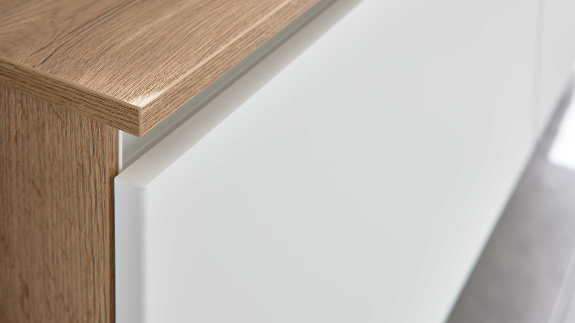 Badmöbel-Set Interliving aus Holz in Weiß Interliving Bad Serie 7332 - Badmöbel-Set Alpinweiß & Eiche Sierra