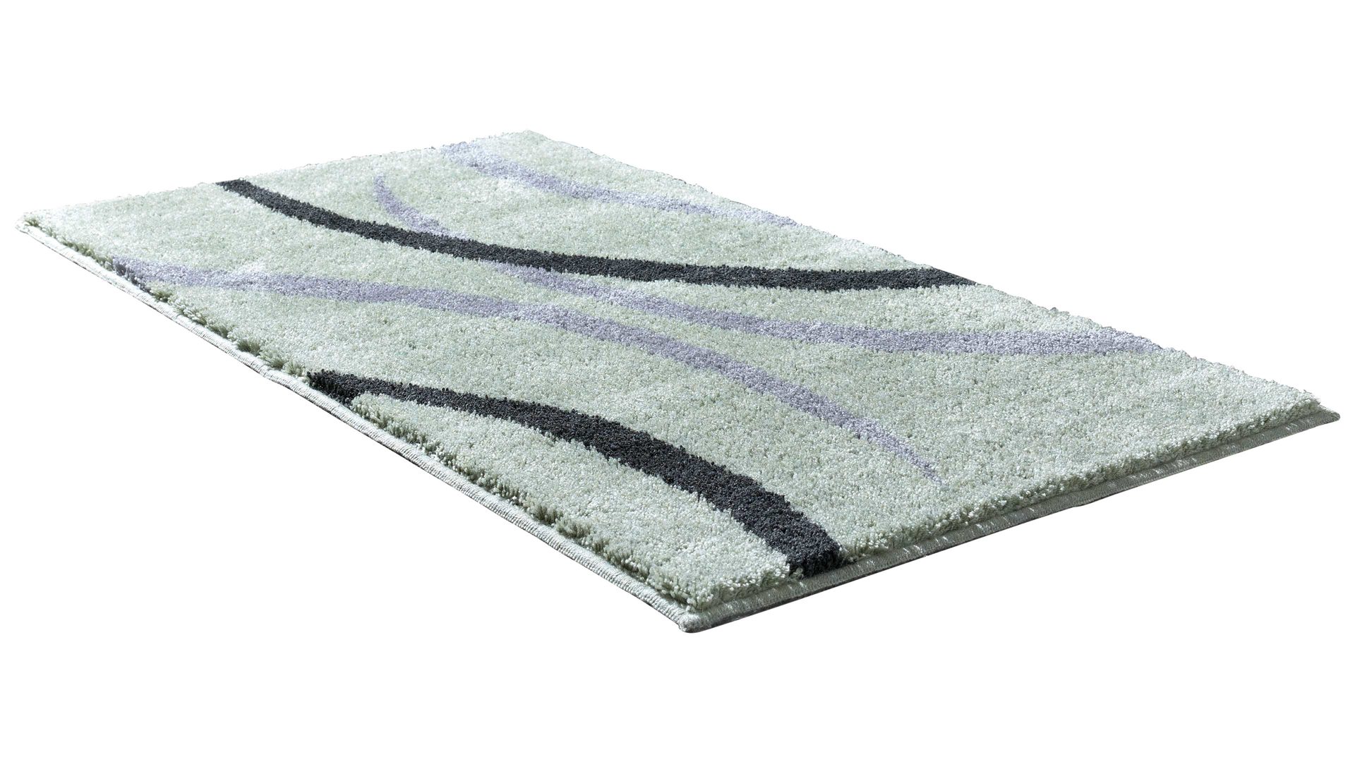 Badematte / Badeteppich Interliving aus Kunstfaser in Hellgrün Interliving Badteppich Serie 9111 jadefarben gemustert - ca. 50 x 60 cm