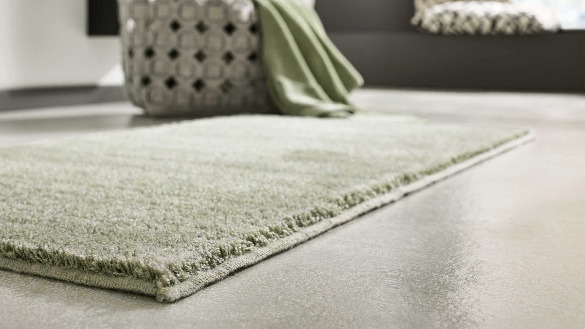 Badematte / Badeteppich Interliving aus Kunstfaser in Hellgrün Interliving Badteppich Serie 9112 Jade - ca. 65 x 115 cm