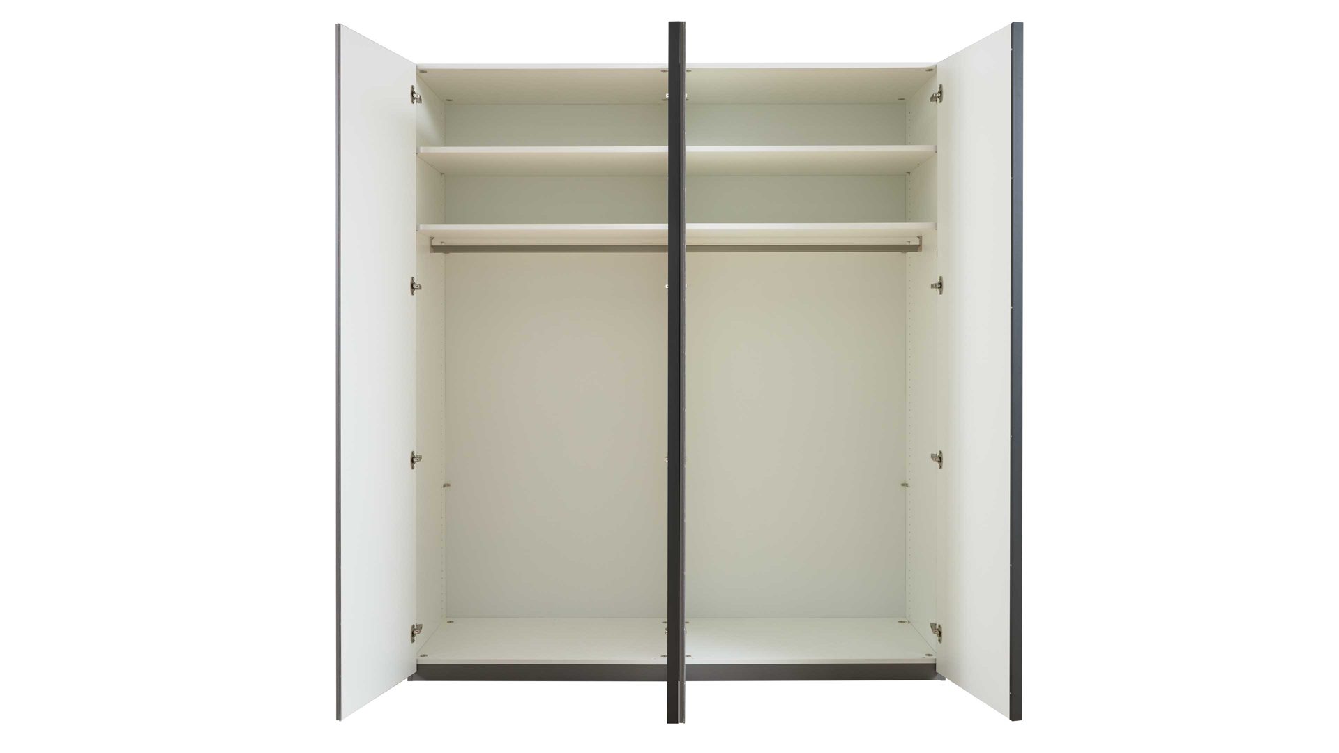 Kleiderschrank Interliving aus Holz in Dunkelgrau Interliving Kleiderschrank Serie 1207 – Kleiderschrank 98200 Manhattan - vier Türen, Breite ca. 200 cm